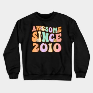 Awesome Since 2010 14 Year Old 14th Birthday Gifts for girls Crewneck Sweatshirt